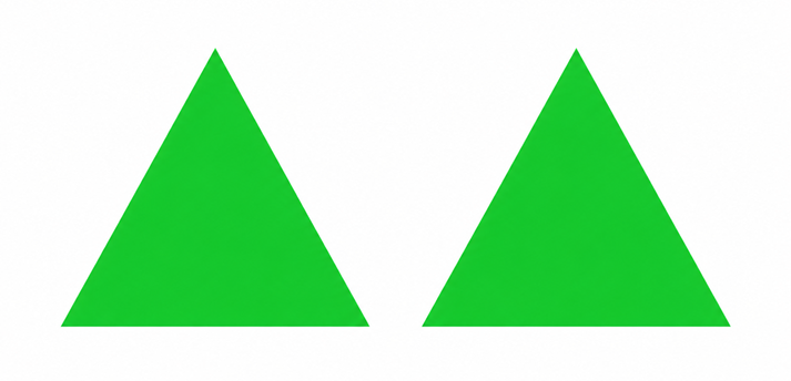 two green triangles